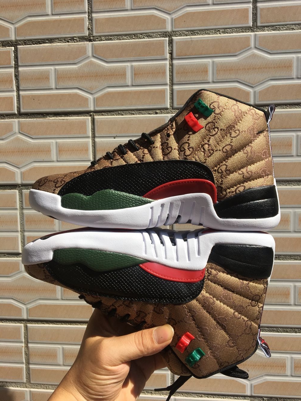 2019 Air Jordan 12 Tiger Print Brown Black Red Shoes